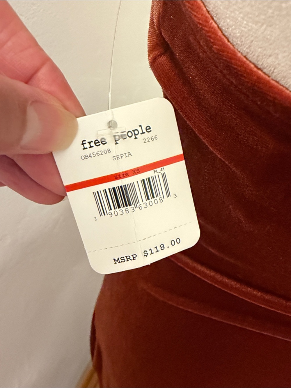 Free People Burnt Copper Velvet Slip Maxi Dress - Picture 5 of 6